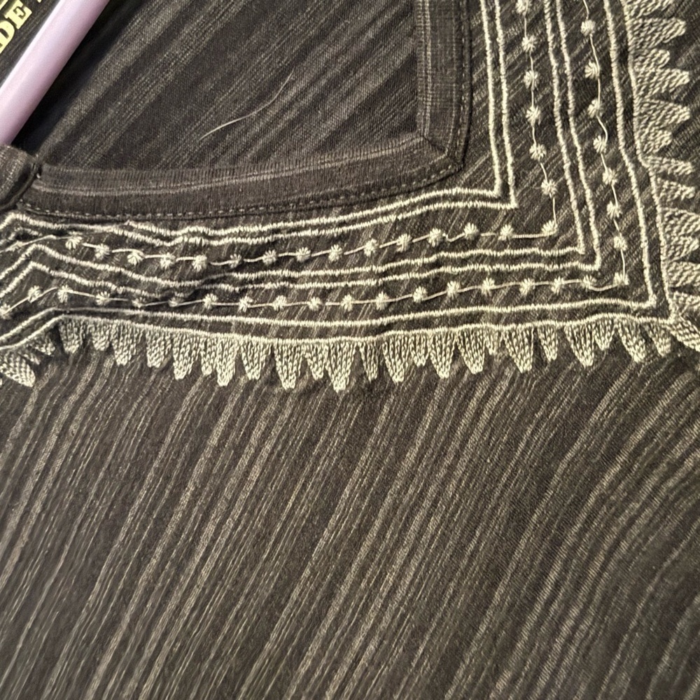 Bit & Bridle Charcoal Long Sleeve Top with Embroidery - Picture 3 of 6